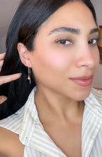 Brinco Agulha em Ouro 18k Ear Threader Corrente com Esfera