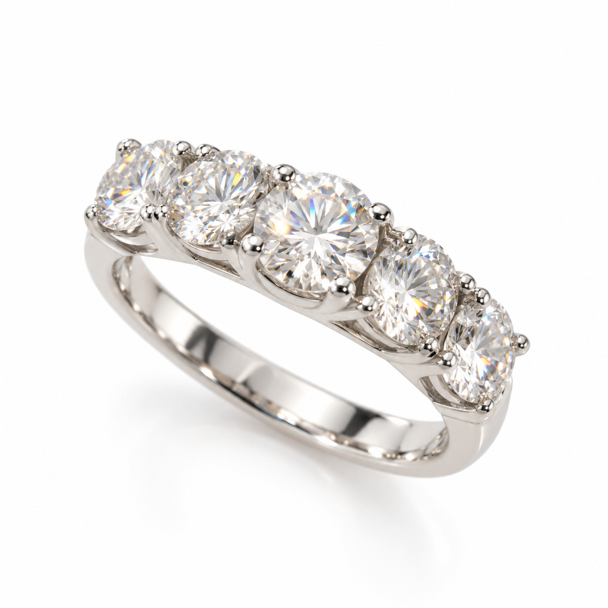 Aliança Cravação Russa Prata 925 Moissanite