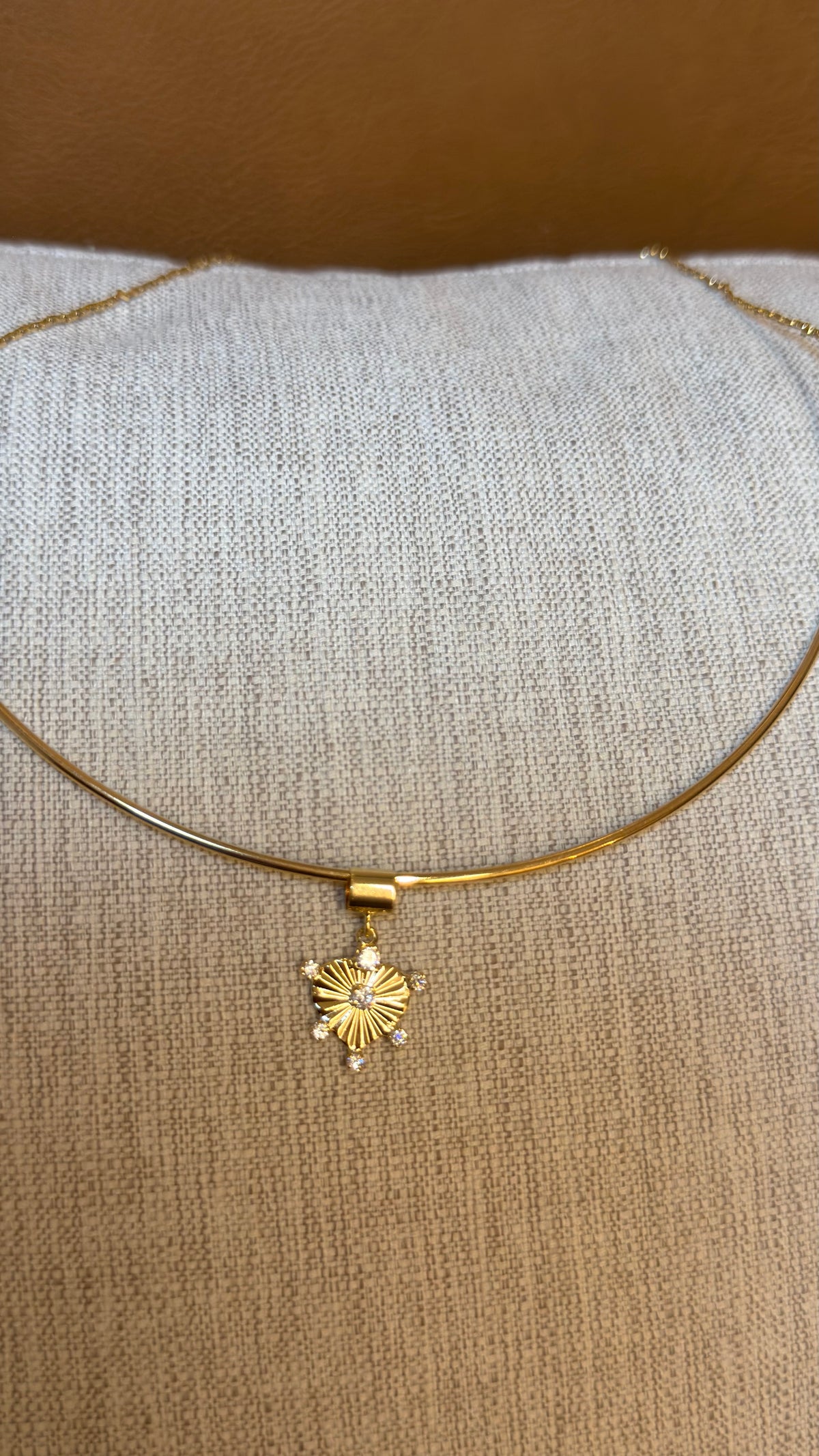Pingente Coração Solar Cristal