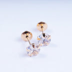 Brinco Ouro 18k ponto luz 6mm