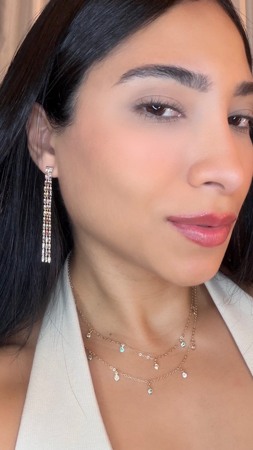 Colar Pingente Gota Zirconia Colors
