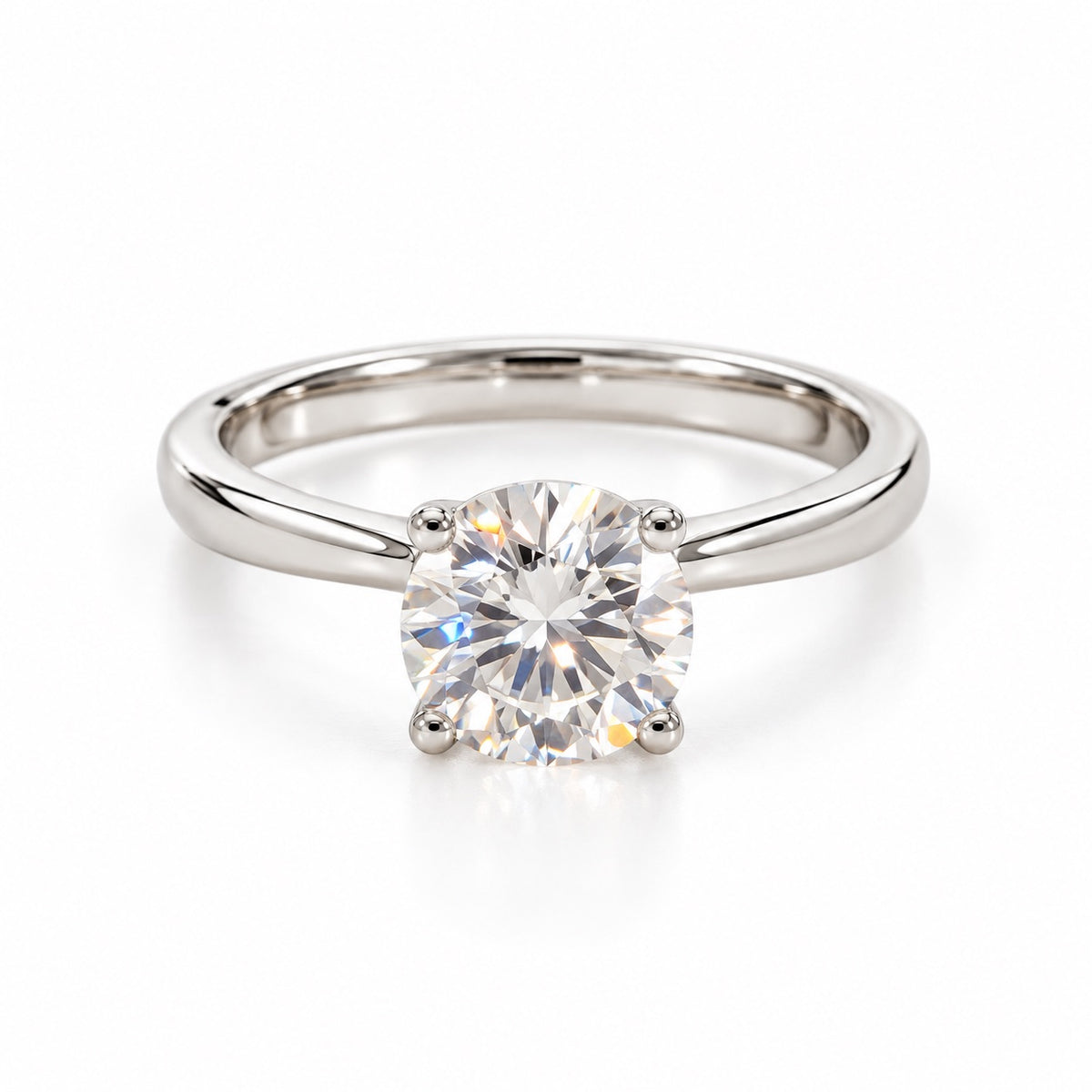 Anel solitário Moissanite 8mm