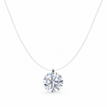 Colar Fio Invisível Ponto de Luz 10mm Moissanite
