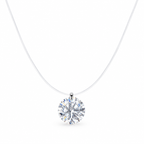 Colar Fio Invisível Ponto de Luz 10mm Moissanite