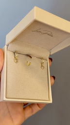 Brinco Ouro 18k Argola com Pingente Coração