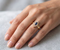 Anel Ouro 18k Zircônia Azul Safira