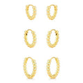 Trio Argola Bolinhas Dourado