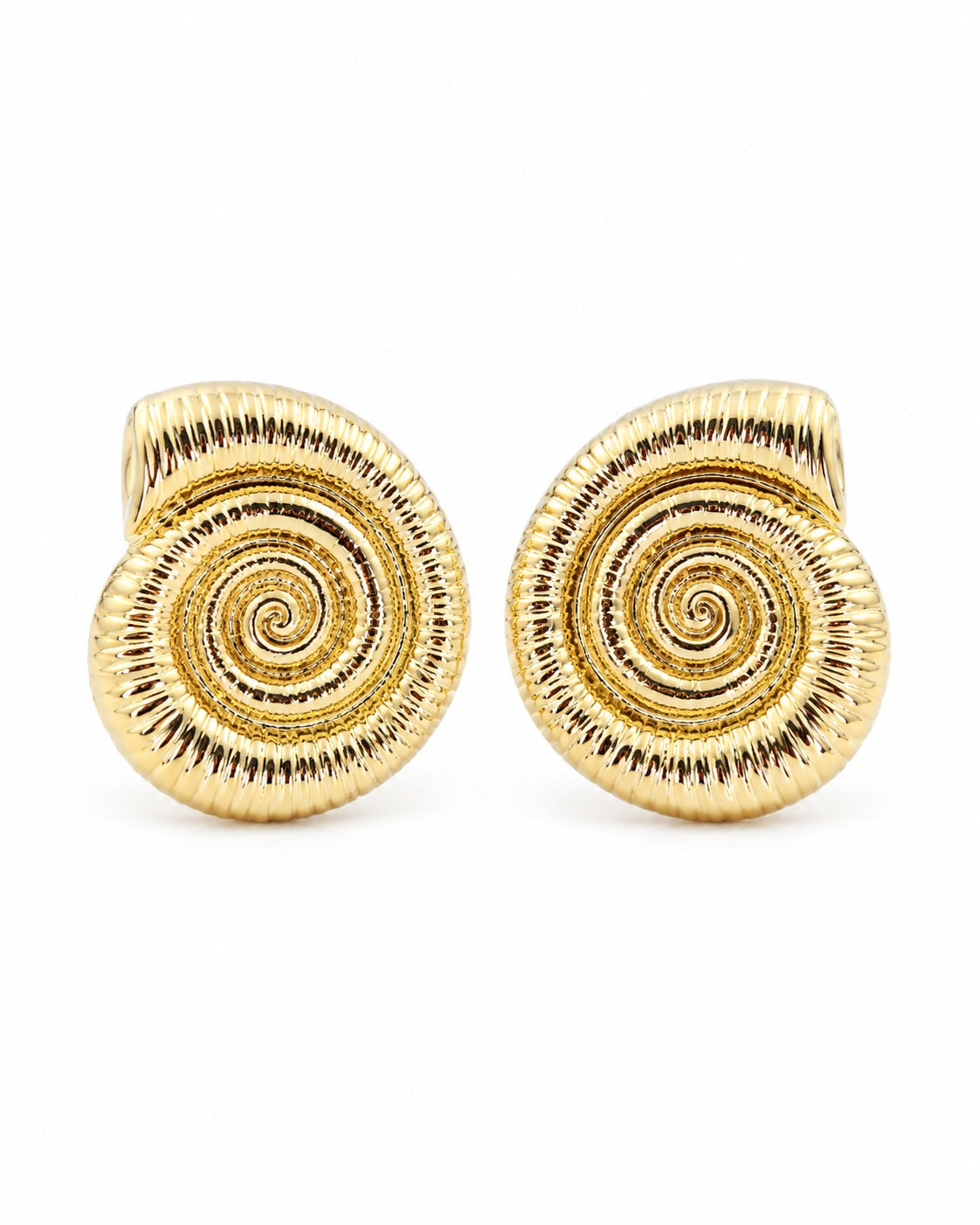 Brinco Caramujo Espiral Texturizado Dourado