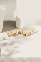 Brinco Earcuff Formas Geométricas Coloridas