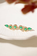Brinco EarCuff Esmeralda e Zirconia Cristal