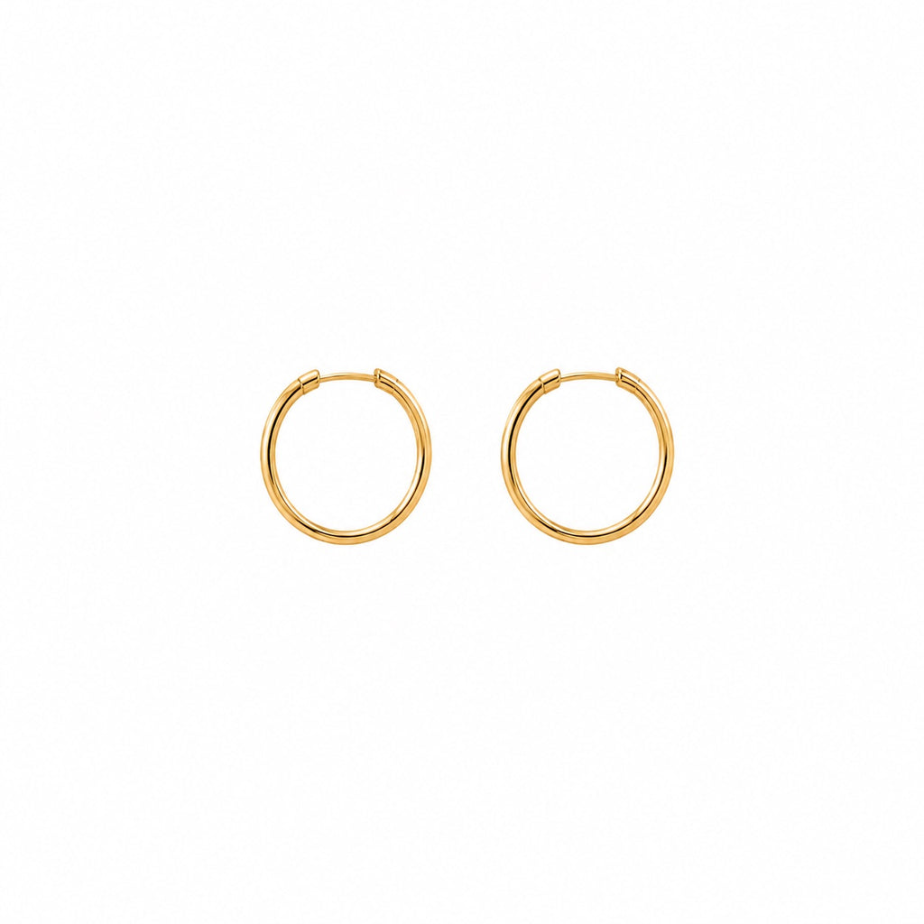 Brinco Ouro 18k Argola Fina Lisa tamanho G
