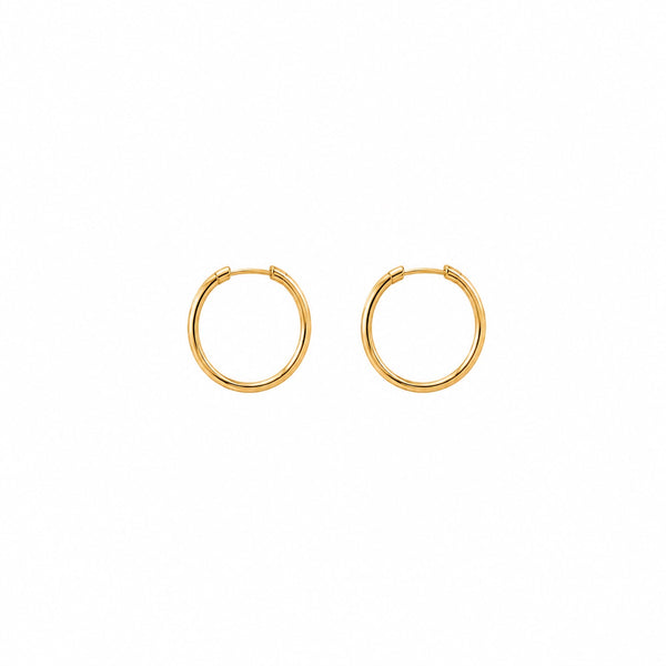 Brinco Ouro 18k Argola Fina Lisa tamanho G