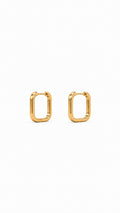 Brinco Ouro 18k Argola Quadrada Pequena