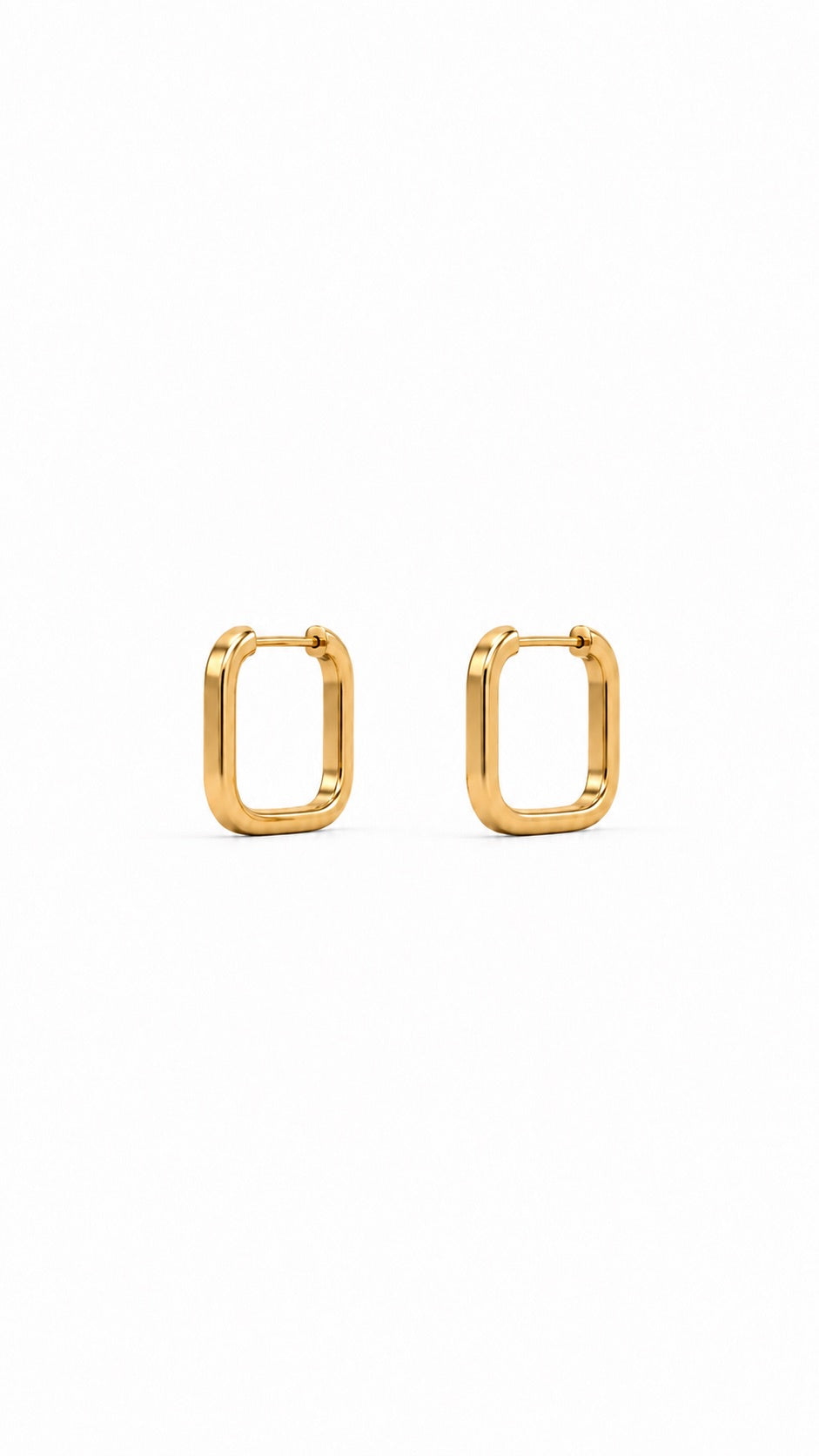 Brinco Ouro 18k Argola Quadrada Pequena