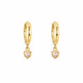 Brinco Ouro 18k Argola com Pingente Coração