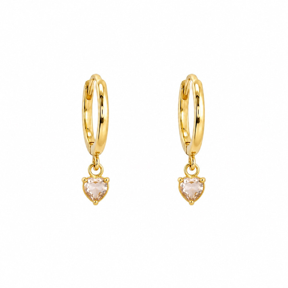 Brinco Ouro 18k Argola com Pingente Coração