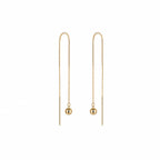 Brinco Agulha em Ouro 18k Ear Threader Corrente com Esfera
