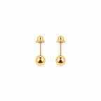 Brinco Ouro 18k Esfera com Tarraxa Baby