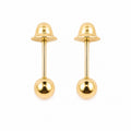 Brinco Ouro 18k Esfera com Tarraxa Baby