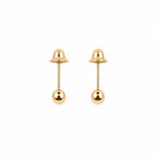 Brinco Ouro 18k Esfera com Tarraxa Baby