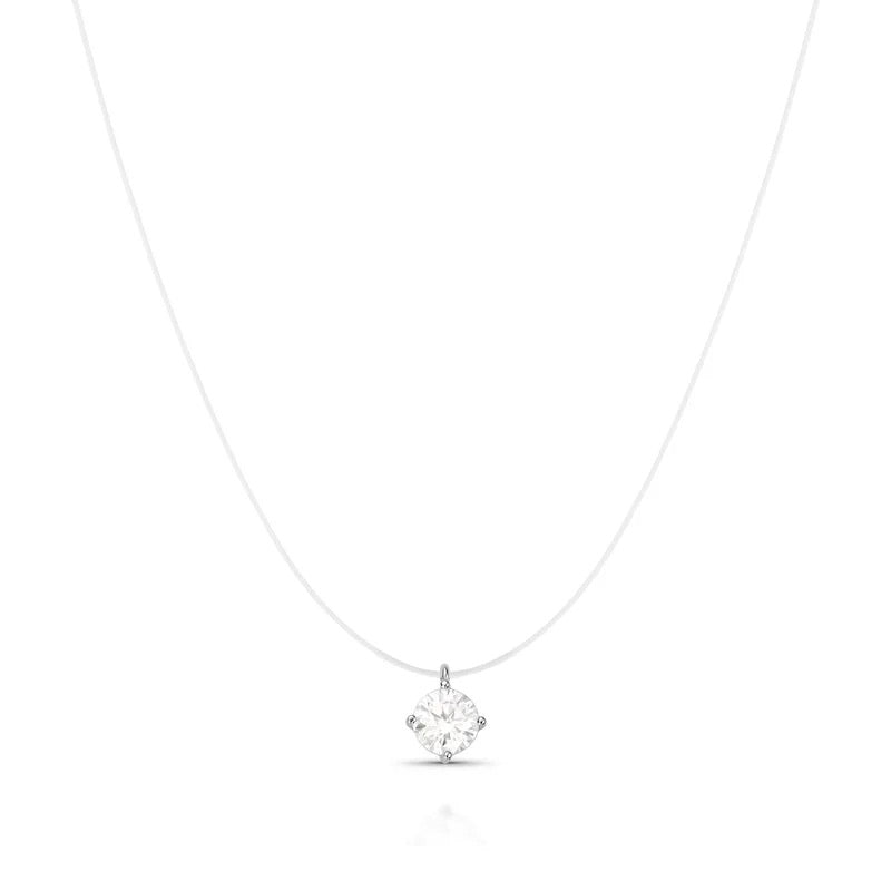 Colar Fio Invisivel Ponto de Luz 6mm Moissanite