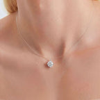 Colar Fio Invisivel Ponto de Luz 6mm Moissanite
