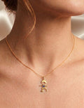 Pingente Menino em Ouro 18k com Pedra Zircônia Azul