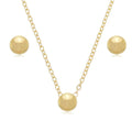 Conjunto Colar e Brinco Esfera Lisa