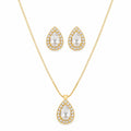Conjunto Colar e Brinco Gota Zircônia Cristal