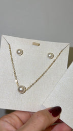Conjunto Colar e Brinco Perola