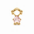 Pingente Menina Pedra Rosa