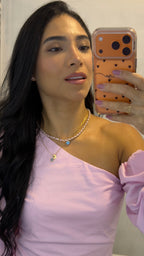 Conjunto Colar Riviera e Brinco Earcuff Pérola