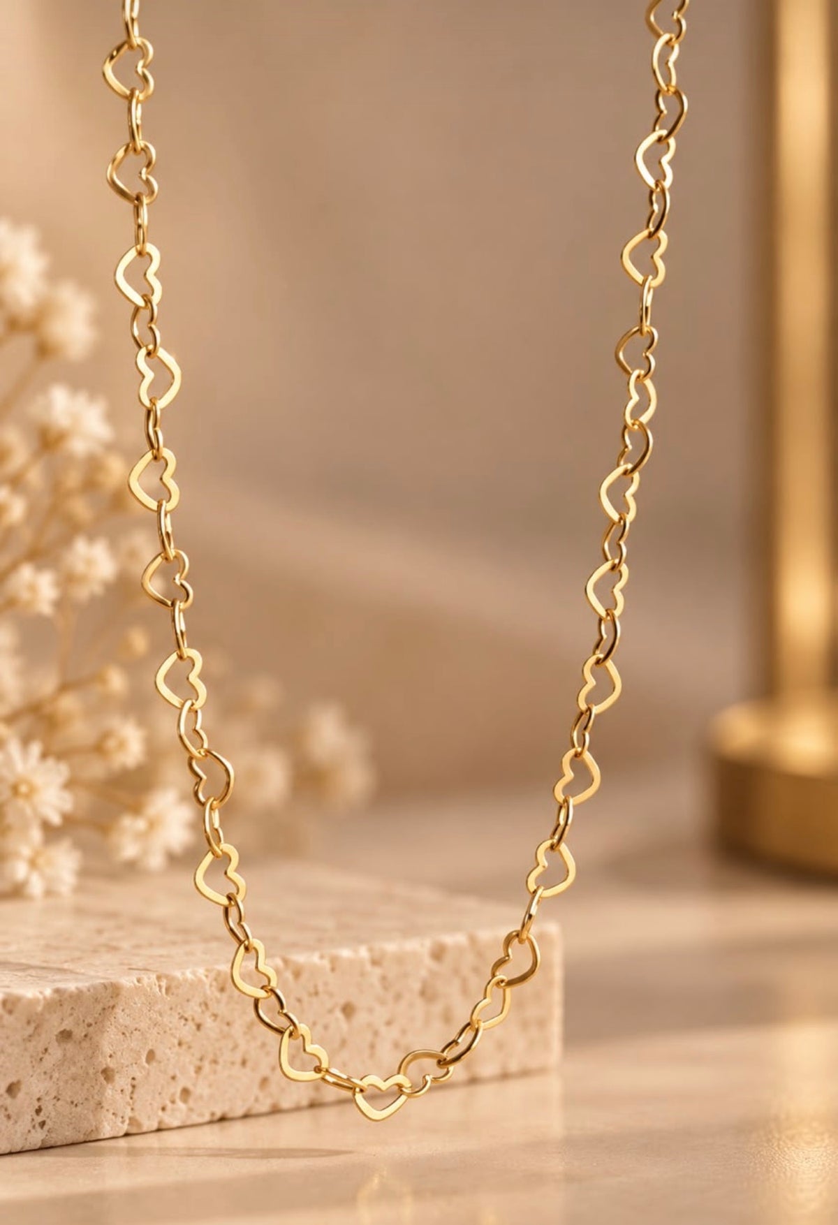 Colar Chocker Corrente Elo Coração