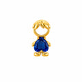 Pingente Menino Pedra Azul Safira
