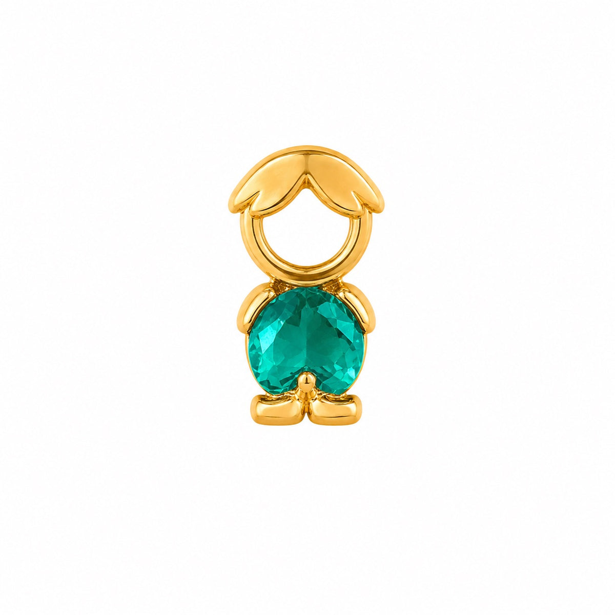 Pingente Menino Pedra Verde Turmalina